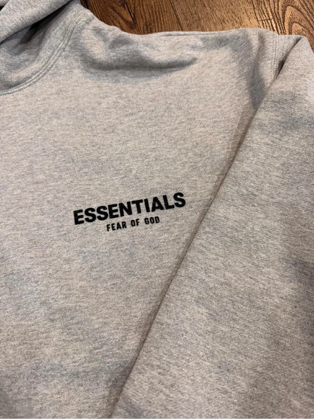 Fear of God Essentials Men’s Light Gray Hooded Sweatshirt